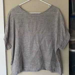 Elizabeth Suzann Georgia Top, Smoke Linen Gauze OS